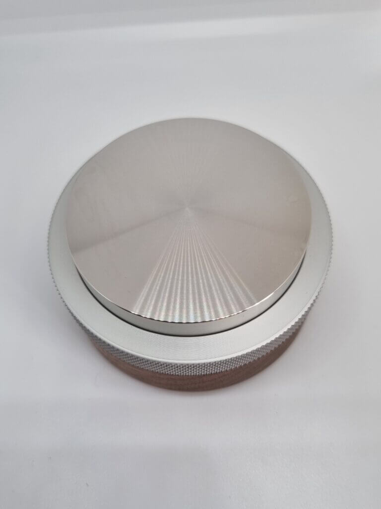 Hauck Tamper Competition-Line V5, Edelstahl-Hochpräzisions-Tamper mit Nußholz-Griff, Größe 58,45mm.