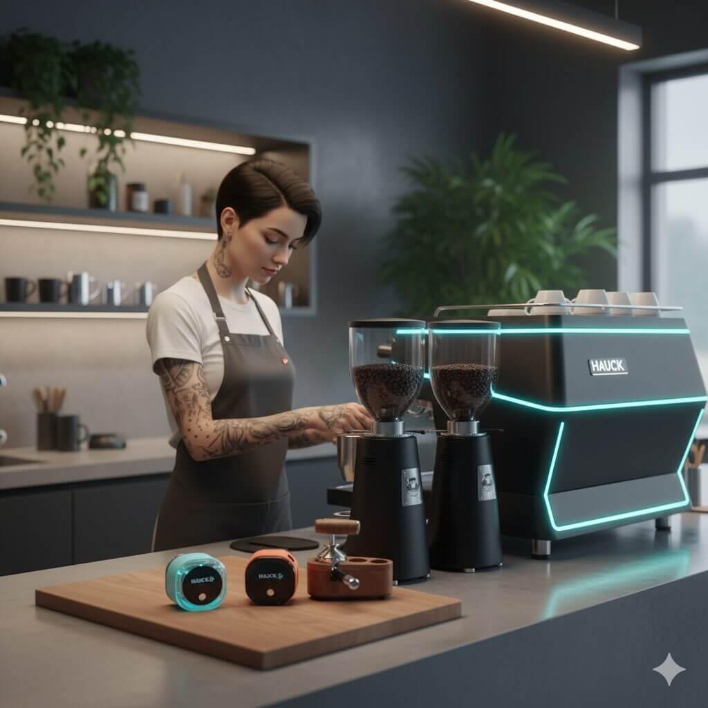 Hauck Atomizer - Electric Anti-Static Bean Sprayer, showcasing sleek design and steam function on a marble surface.