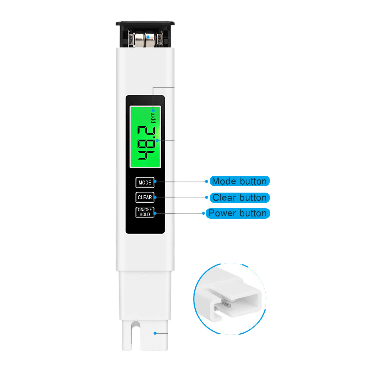 Front view of the digital 4-in-1 TDS meter HA 2