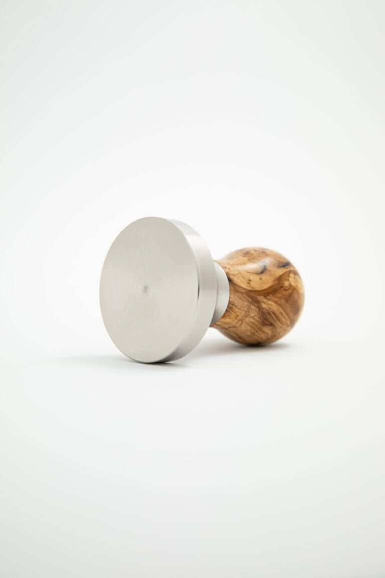 Hauck Tamper spotted maple burl stabilized Rune Hybrid flat base