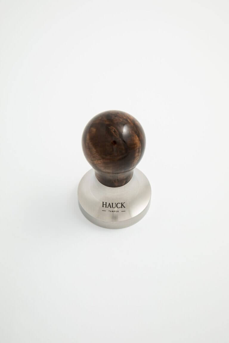Hauck Tamper Walnut burl Rune Hybrid handle