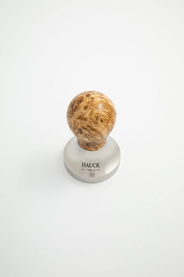 Hauck Tamper spotted maple burl stabilized Rune Hybrid handle