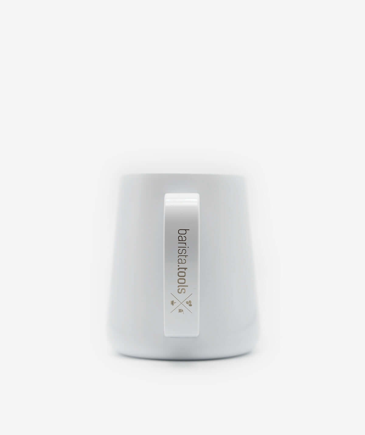 Latte Art Milk Pitcher Competition-Line White Coating 600 ml, handle