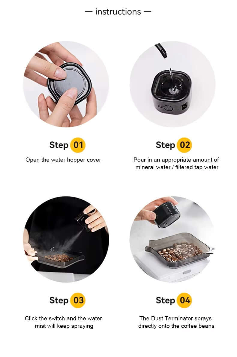 Hauck Atomizer - Electric Anti-Static Bean Sprayer, showcasing sleek design and steam function on a marble surface.