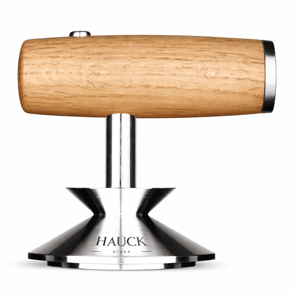 Hauck Vibra Tamper Eiche 2.0 - Vibrationstamper mit Holzgriff und Edelstahlbasis für präzises Tampen.