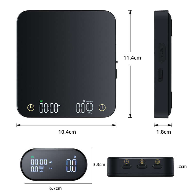 digitale Kaffeewaage mit externer Anzeige Maße